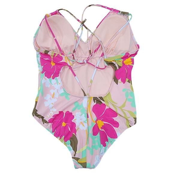 Miracle Beach Betty One Piece Strappy Tropical Swimsuit size Large Brand New - Picture 3 of 6